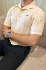 Turbo Knit Craft Crochet Casual Shirt In Light Skin