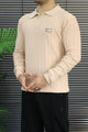 Armni Fine-Knit Collared Zipper Imported Men's Jumper Sweater
