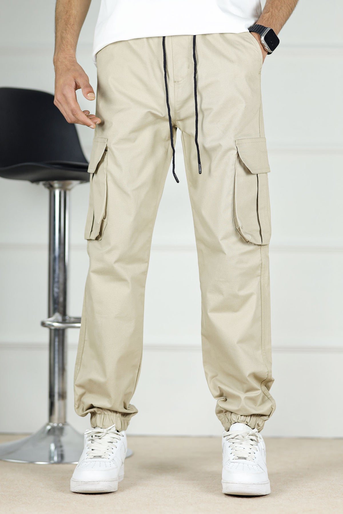 Turbo DrawString Pockets Cotton Loose Bottom Trouser