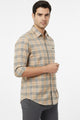 Turbo Plaid Pattern Creation Long Sleeve Cotton Casual Shirt