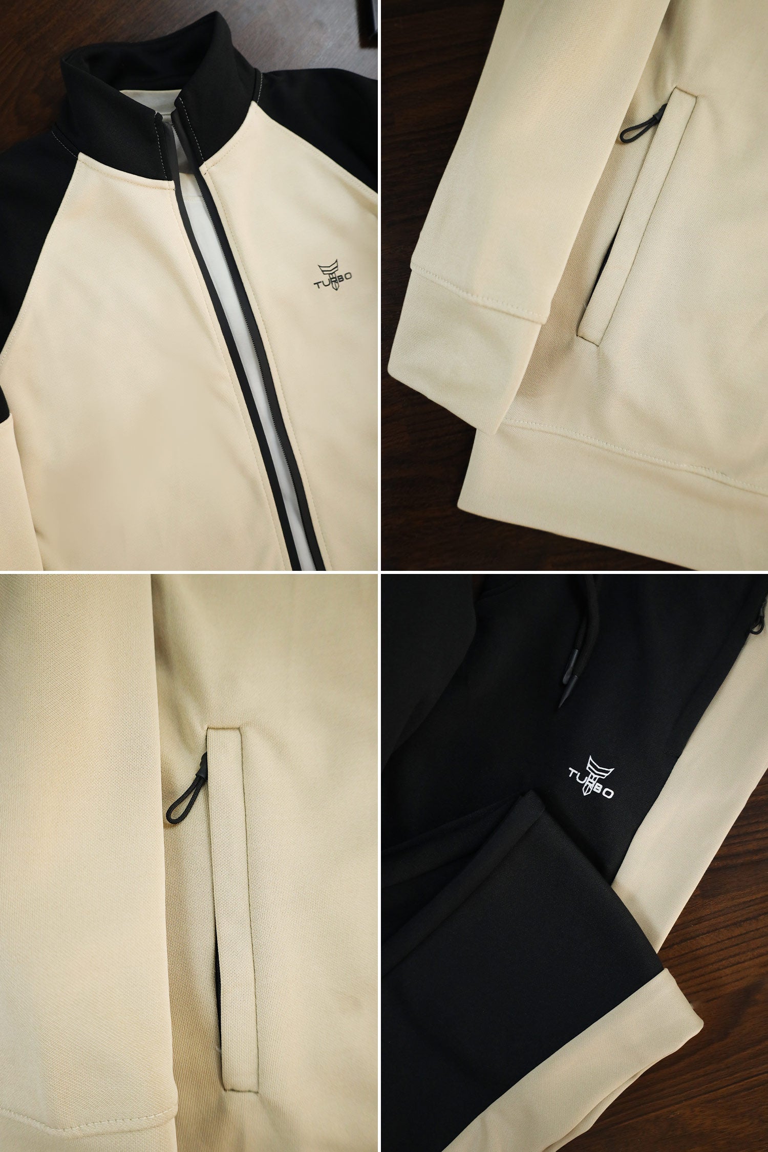 Turbo Raglan Sleeves Panel Moke Neck Zipper Tracksuit