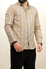 Turbo Tattersall Checkered Long Sleeve Cotton Casual Shirt