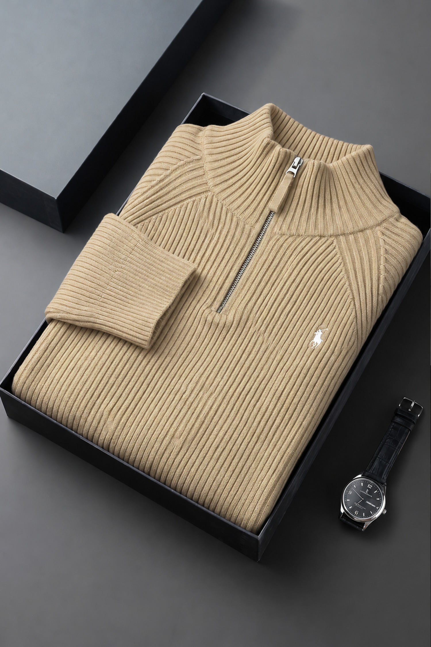 Polo Pony Winter Old Money Pullover Imported Men's Jumper Sweater In Light Skin