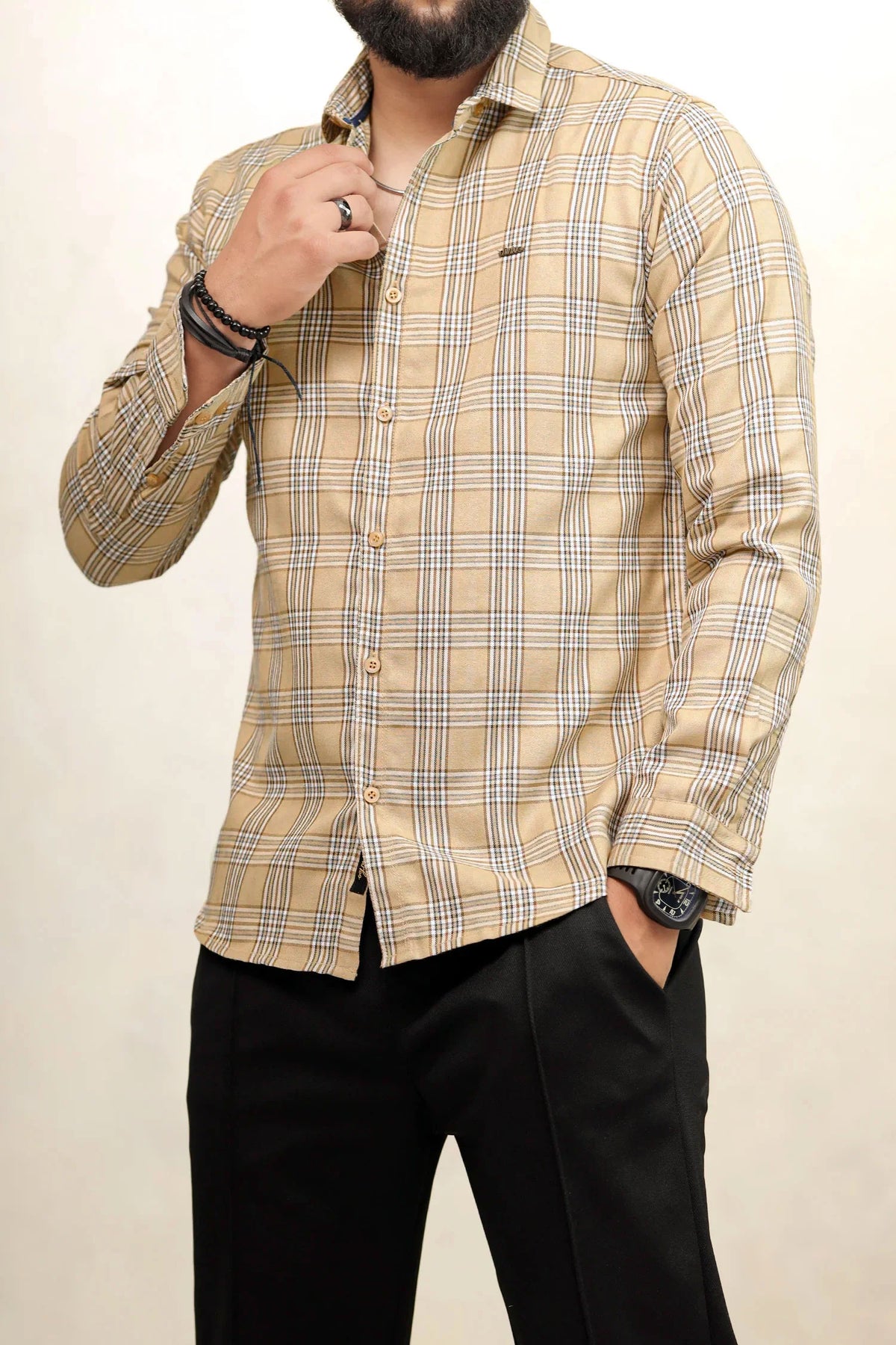 Turbo Tattersall Checkered Long Sleeve Cotton Casual Shirt