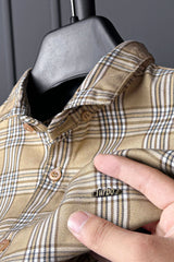 Turbo Tattersall Checkered Long Sleeve Cotton Casual Shirt