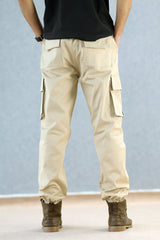 Turbo Vintage Grip Signature Imp Cotton Cargo Trouser In Light Skin