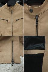 Self Shaded Men's Imported Suede Leather Jacket In Light Skin