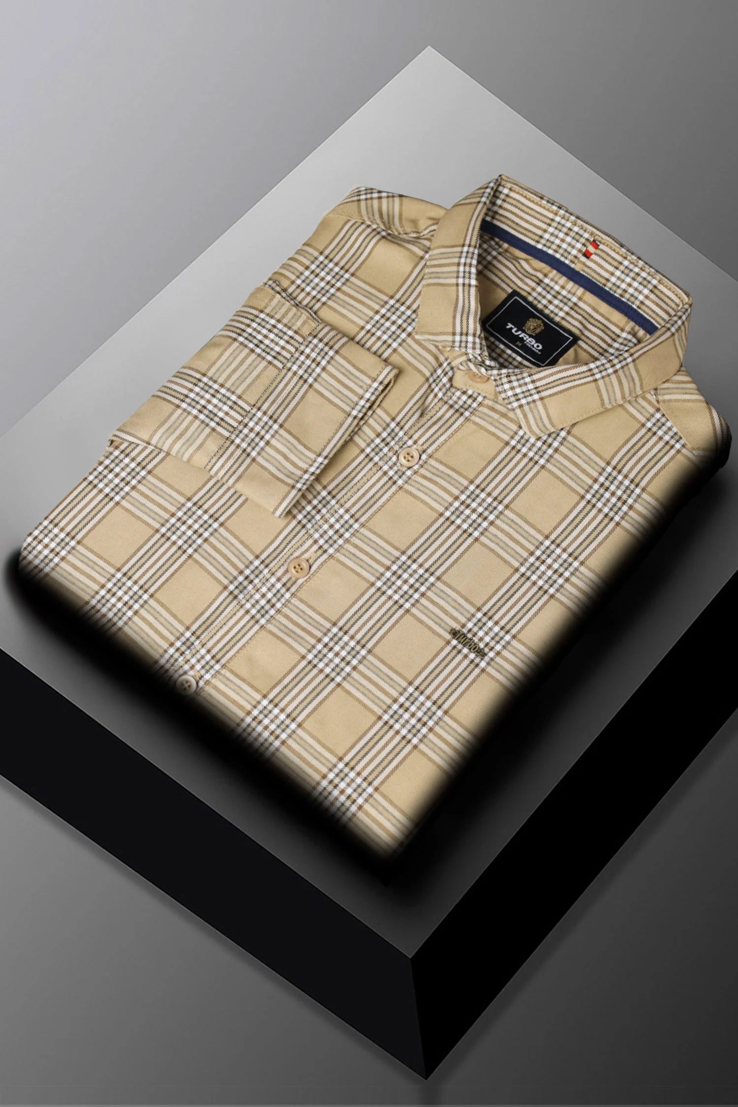 Turbo Tattersall Checkered Long Sleeve Cotton Casual Shirt