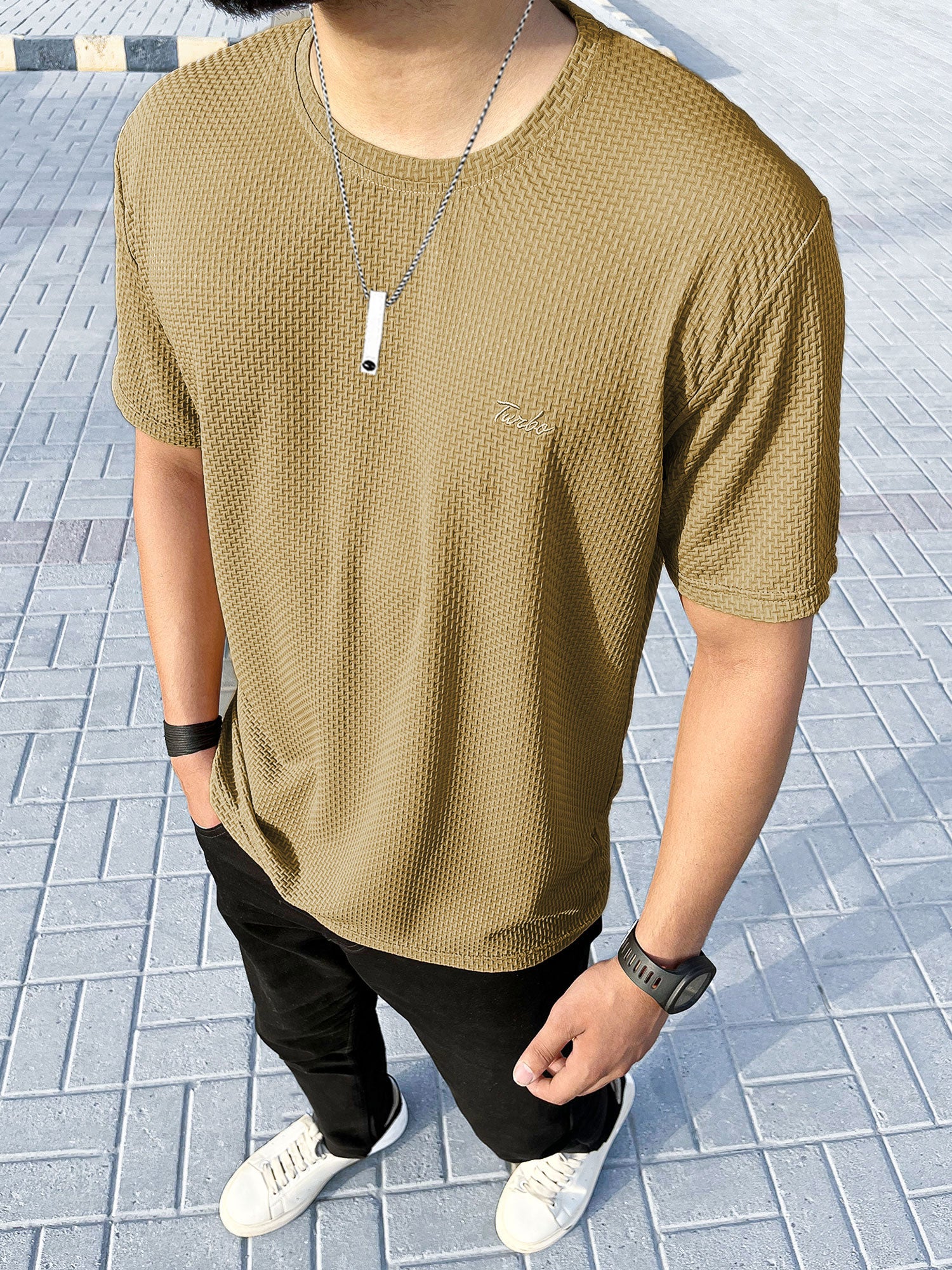 Self Texture Turbo Regular Fit T-Shirt