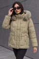 Women Scallop-Patterned Detachable Arm & Hood Imported Puffer Jacket