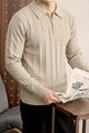 Turbo X Polo Ribbed Texture Quarter-Zip Imported Men's Jumper Sweater