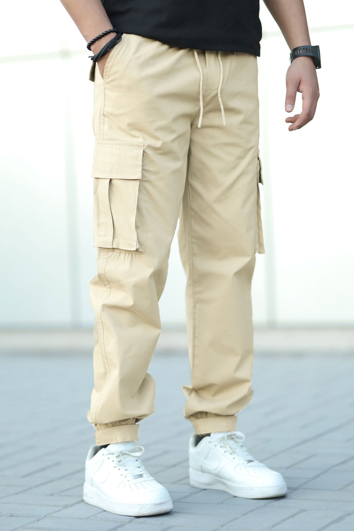 Turbo Vintage Grip Signature Imp Cotton Cargo Trouser In Light Skin