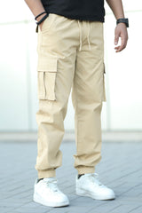 Turbo Vintage Grip Signature Imp Cotton Cargo Trouser In Light Skin