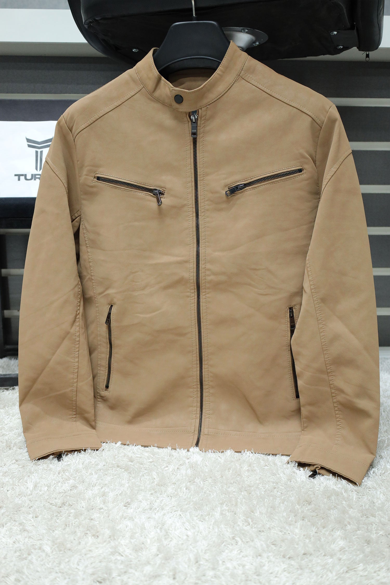 Self Shaded Men's Imported Suede Leather Jacket