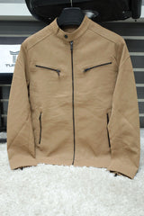 Self Shaded Men's Imported Suede Leather Jacket In Light Skin