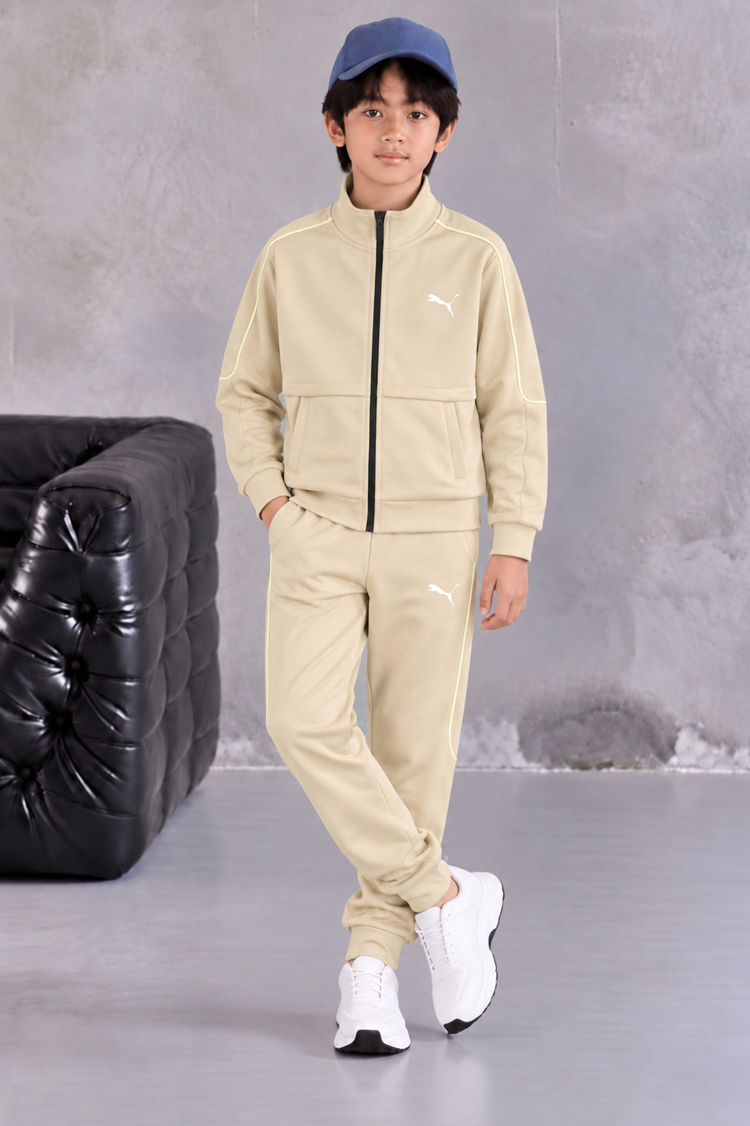 Pma Wind-Runner Zipper Kid's Co-Ord Set In Light Skin