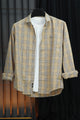 Turbo Tattersall Checkered Long Sleeve Cotton Casual Shirt In Light Skin