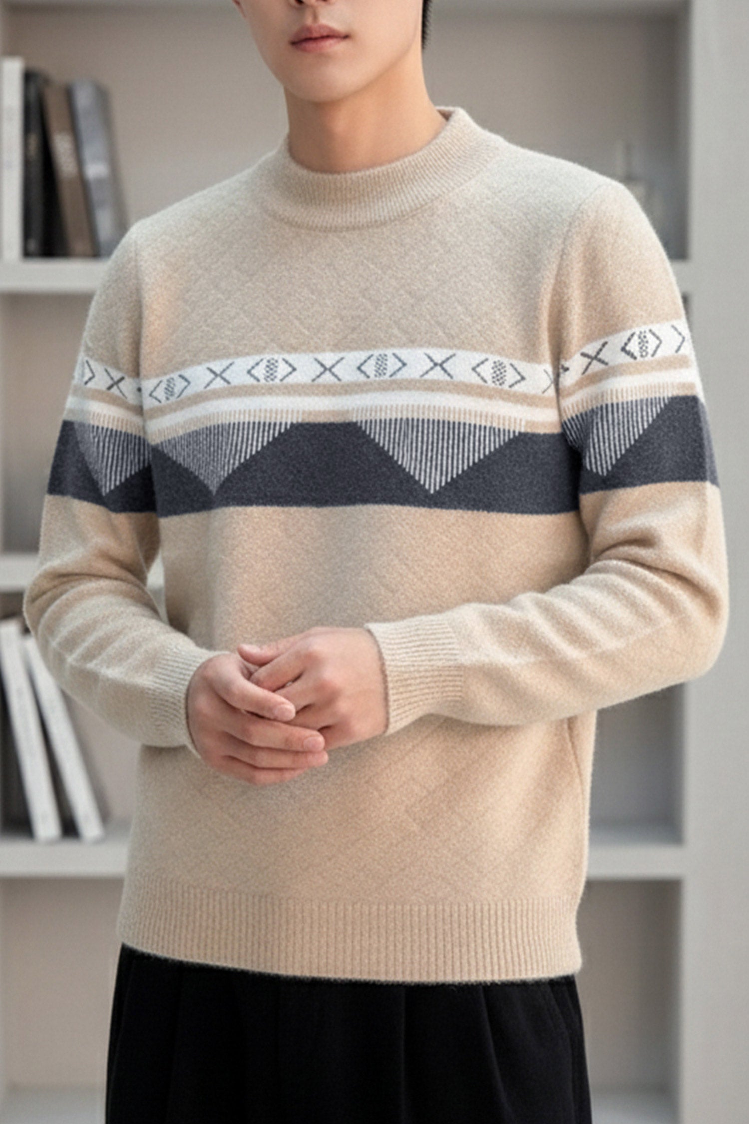Turbo Panel Style Imported Men's Sweater