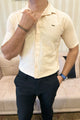Turbo Knit Craft Crochet Casual Shirt In Light Skin