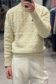 Polo Waffle Textured Imported Round Neck Men's Sweater
