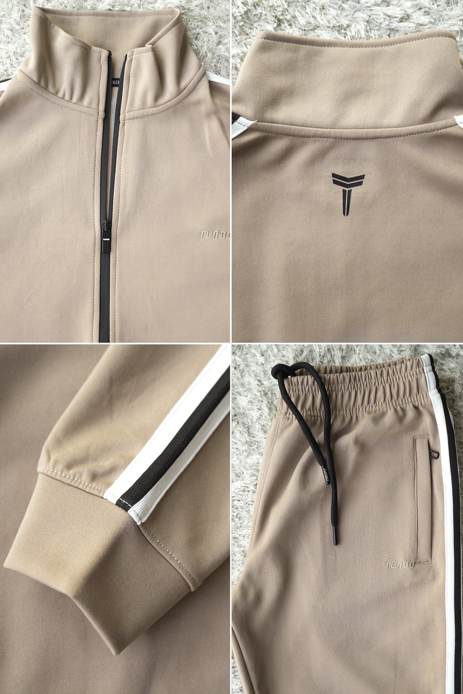 Turbo Strip Panel Men Zipper Tracksuit