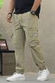 Men's Elastic Drawstring Zippered-Side-Pockets Cargo Trouser