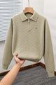 Gnt Diamond Textured Quarter-Zip Imported Men's Jumper Sweater