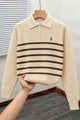 Polo Pony Classy Striped Half-Zip Imported Men's Jumper Sweater In Light Skin