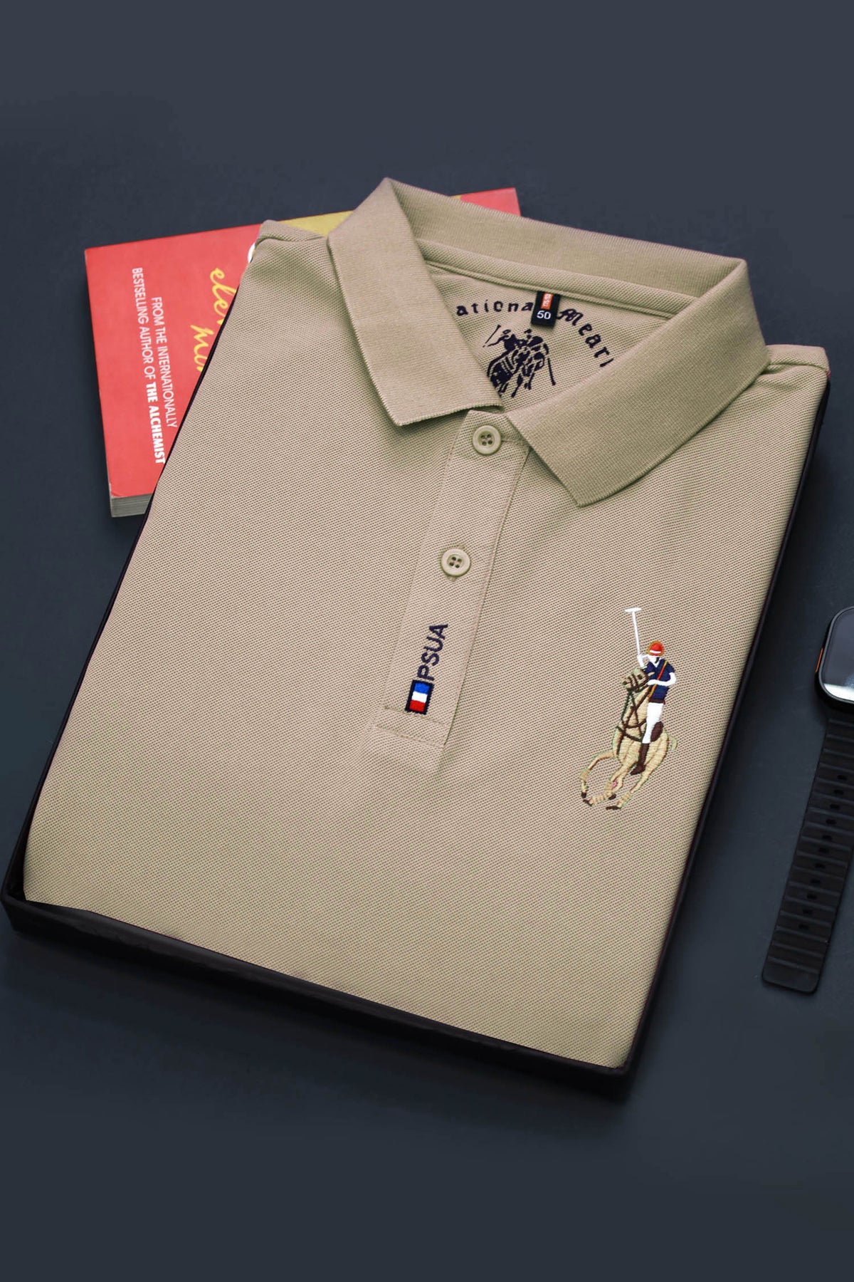 Embroided logo Polo Shirt In Light Skin