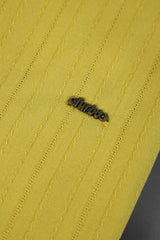 Turbo Billy Textured Knit Long Sleeve Cotton Casual Shirt In Yellow