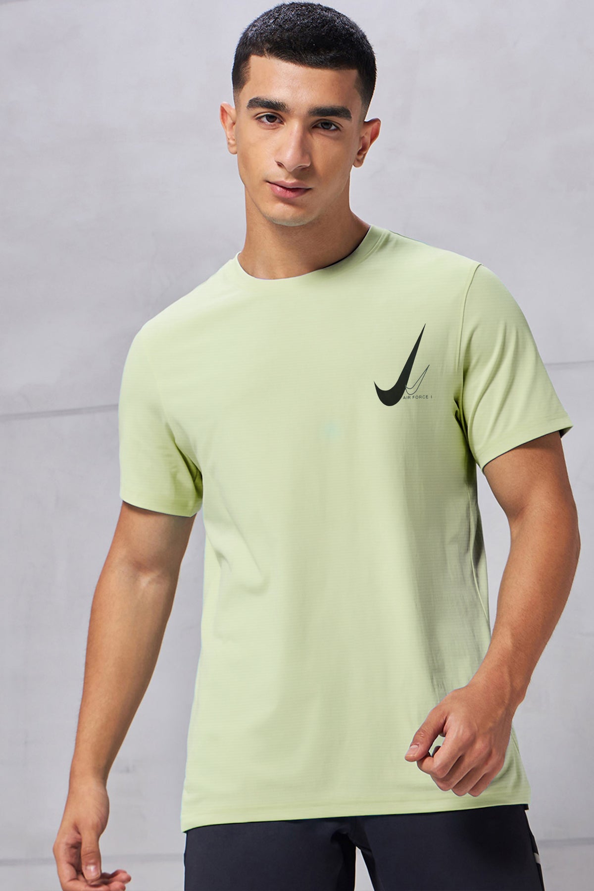 Nke Air Force Front Logo Dry Fit Tee In Light Yellow