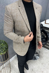 Turbo Block Pattern Men's Casual Blazer