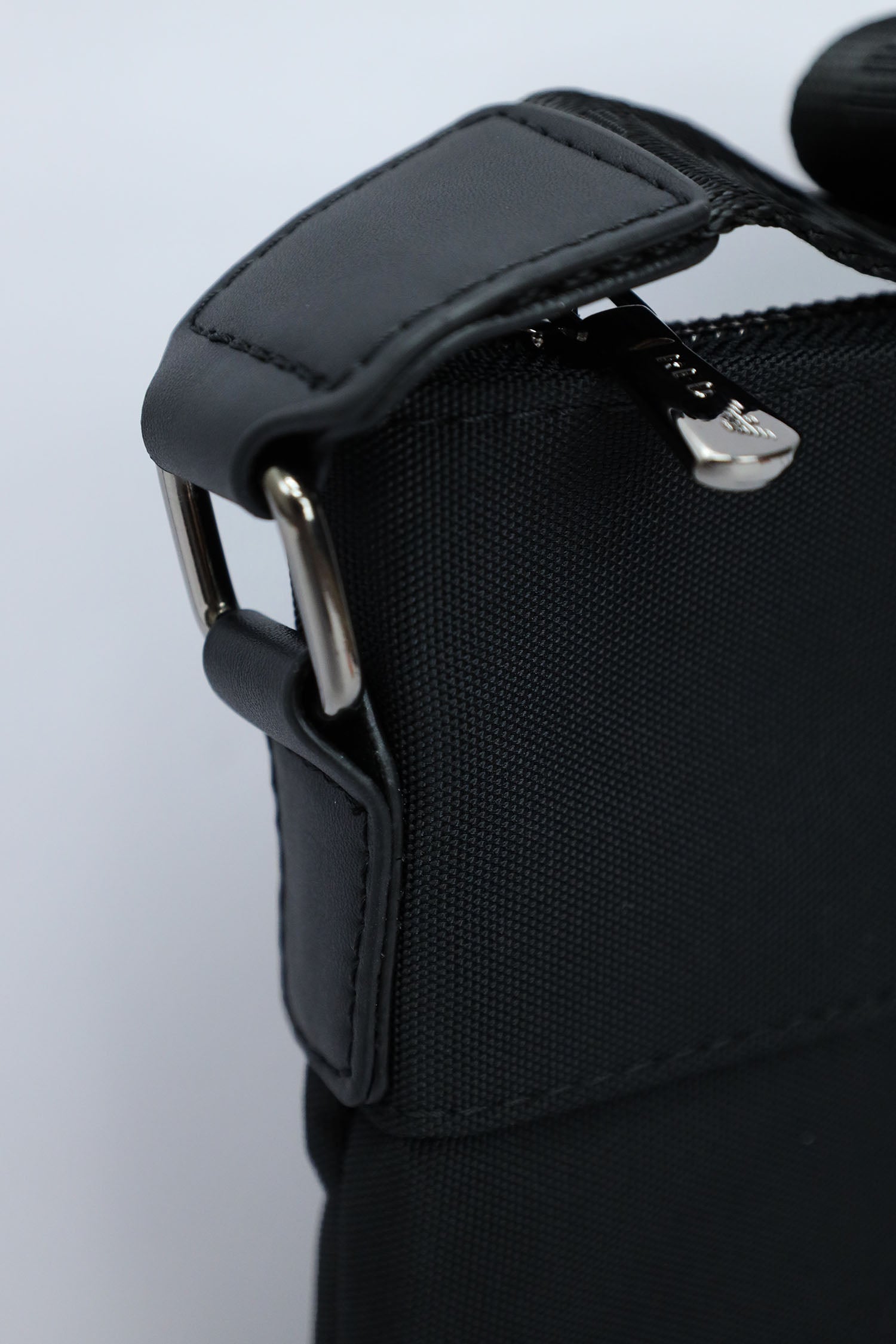 Armni Plain PU Leather Cross Body Bag in Black