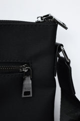 Prda Self Print PU Leather Cross Body Bag in Black