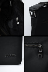 Prda Self Print PU Leather Cross Body Bag in Black