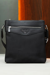 Armni Imported Front Pocket Cross Body Bag in Black