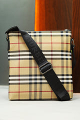 Burbrry Imported Signature Pattern Cross Body Bag in Skin