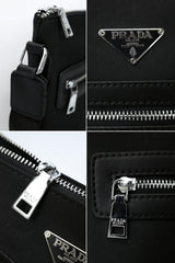 Prda Imported Front Pocket Cross Body Bag in Black