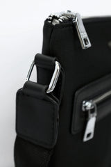 Prda Imported Front Pocket Cross Body Bag in Black