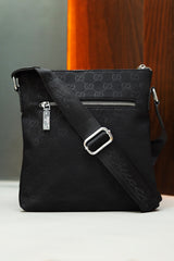 Guci Imported All Over Print Cross Body Bag in Black