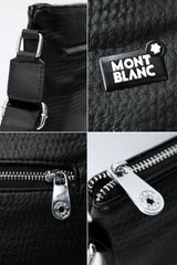 Mnt Blnc Imported Soft Leather Cross Body Bag in Black