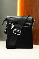 Prda Imported Embossed Siganture Cross Body Bag in Black