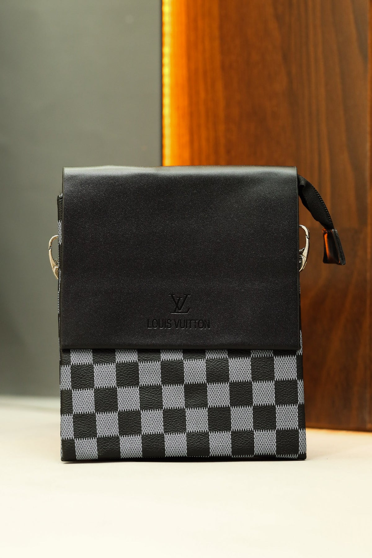 Luis Vten Imported Signature Cross Body Bag in Black&Blue