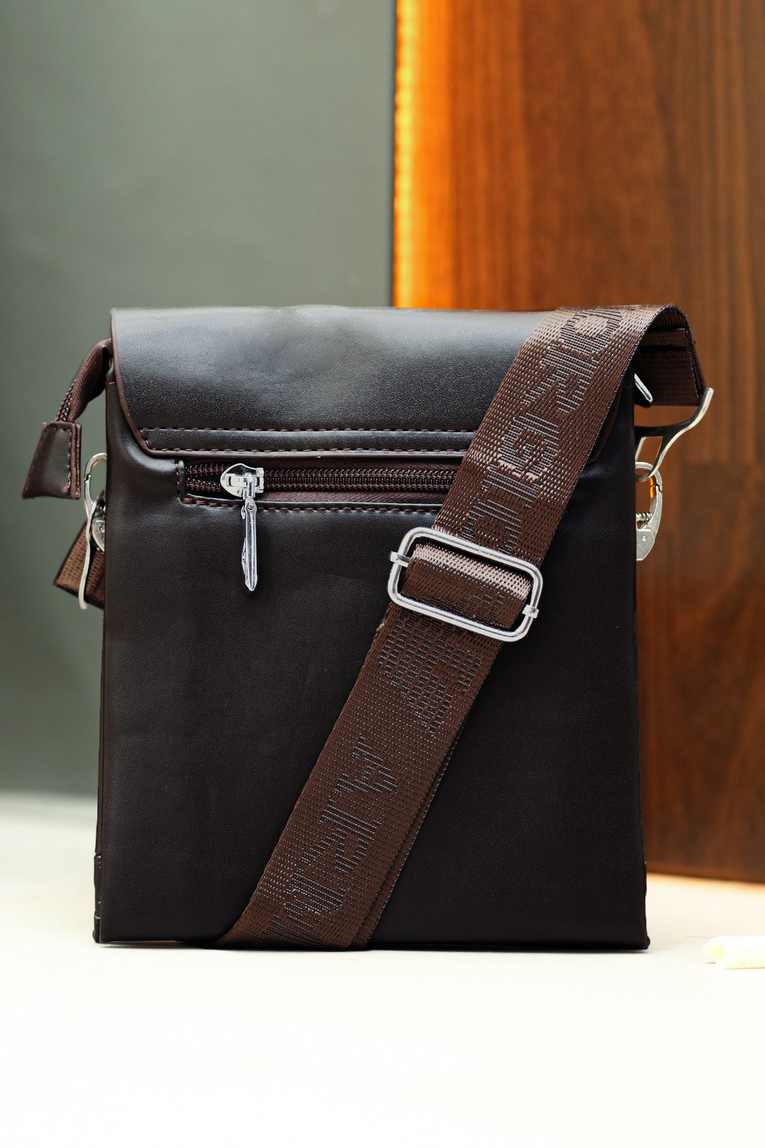 Armni Imported Signature Cross Body Bag in Brown