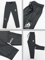 Adds Bottom Slogan Imported Trouser In Dark Grey