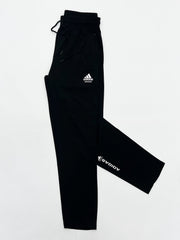 Adds Printed Slogan Imported Trouser In Black