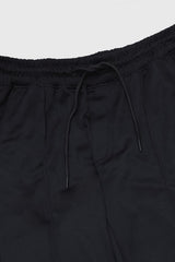Plain Stripe Line Loose Bottom Trouser In Black