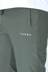 Turbo AllMotion Sleek Look Tapered Fit Men's Dryfit Trouser In Camo Green