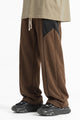 Turbo Side-Panel & Piping Design Loose Bottom Trouser In Coffee