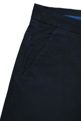 Men's Slim fit Cotton Pant In Dark Navy